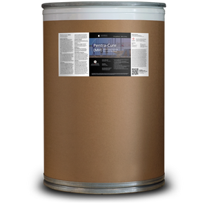 Brown 55 gallon drum labeled Pentra-Cure MH