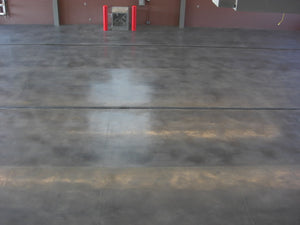 Industrial concrete floor stained with Colorfast stain gray