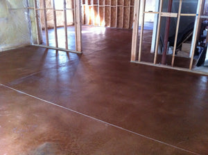 Basement Concrete Stained with Colorfast Stain