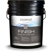 Load image into Gallery viewer, Black 5 gallon bucket labeled colorfast finish for concrete floors