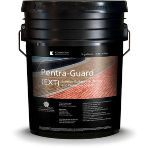 Black 5 gallon bucket labeled Pentra-Guard EXT