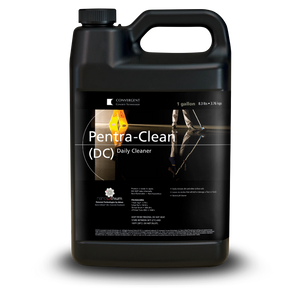 Black 1 gallon jug labeled Pentra-Clean DC