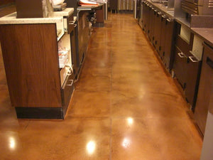 Starbuck's Concrete floor stained in Colorfast Stain