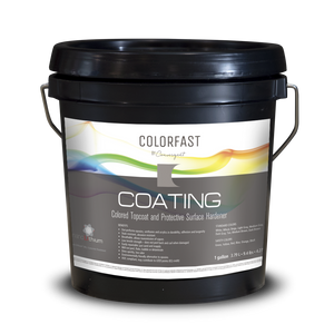 Mini sized 1 gallon pail of colorfast coating from Convergent Concrete